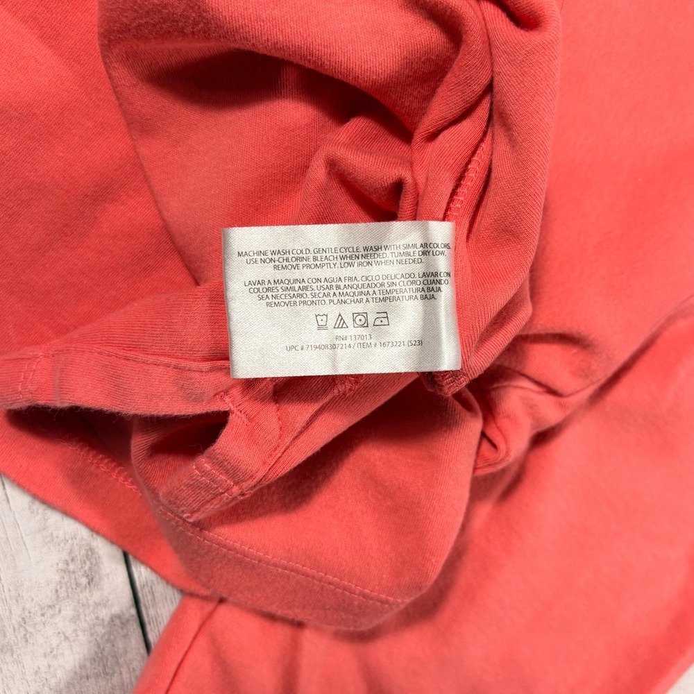Orvis Classic Collection Coral Pink Pima Cotton 3/4 Sleeve V-Neck Top Large - Picture 7 of 16